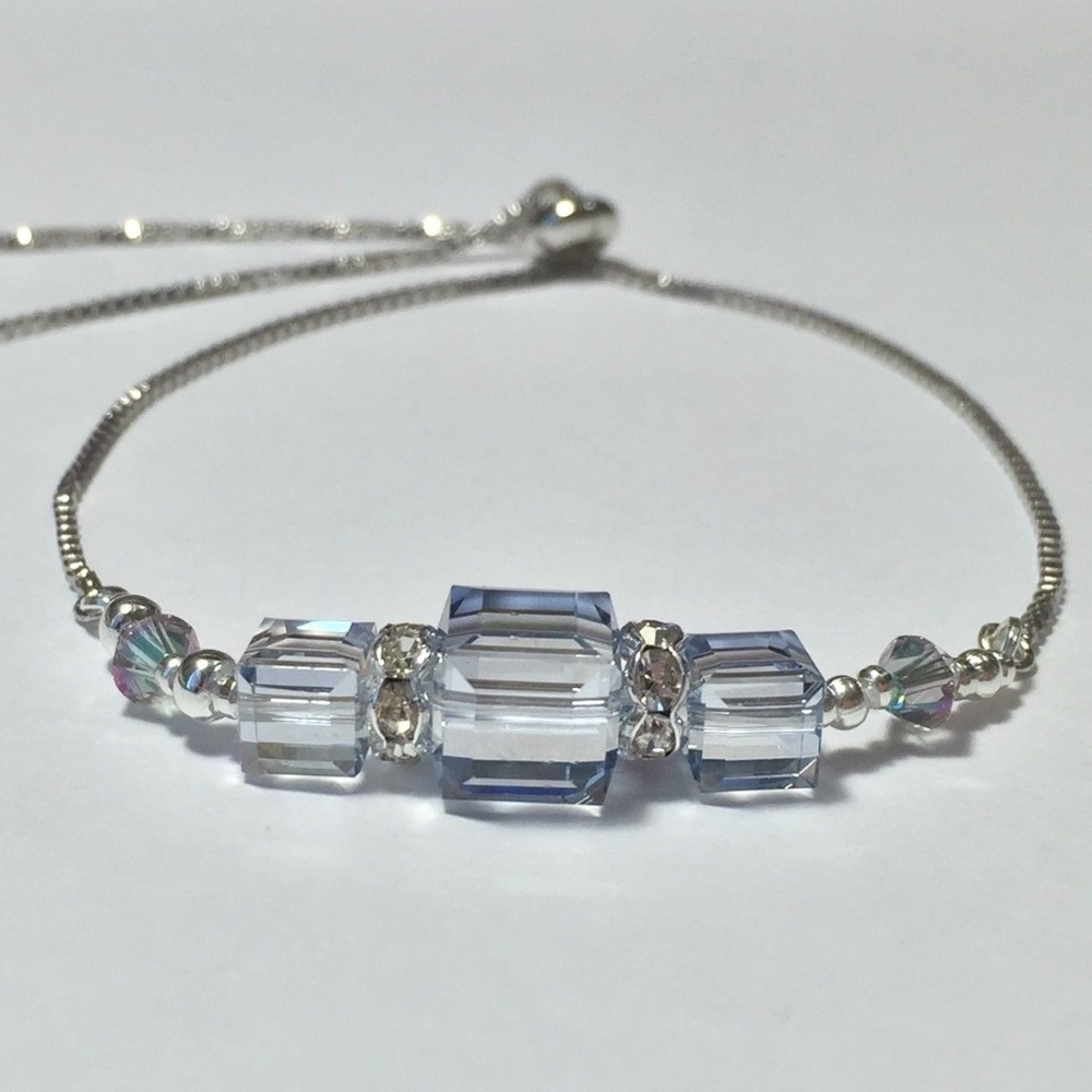 Crystal Bolo Bracelet - Azure Ice